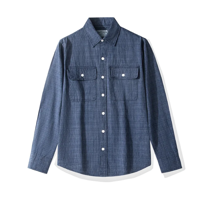 okonkwo-tibetan-blue-fine-grid-texture-shirt-outdoor-trekking-hiking-climbing-camping-mountain-micro-grid-check-work-workwear