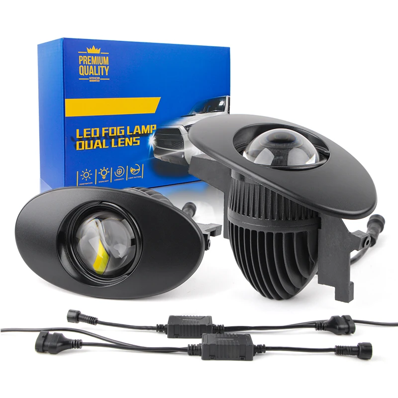 

2-Inch bi led Fog Light Lens led Projector car light Tricolor 3000K 4300K 6000K 2.0 Fog Lights Universal for Honda 12V 3colors