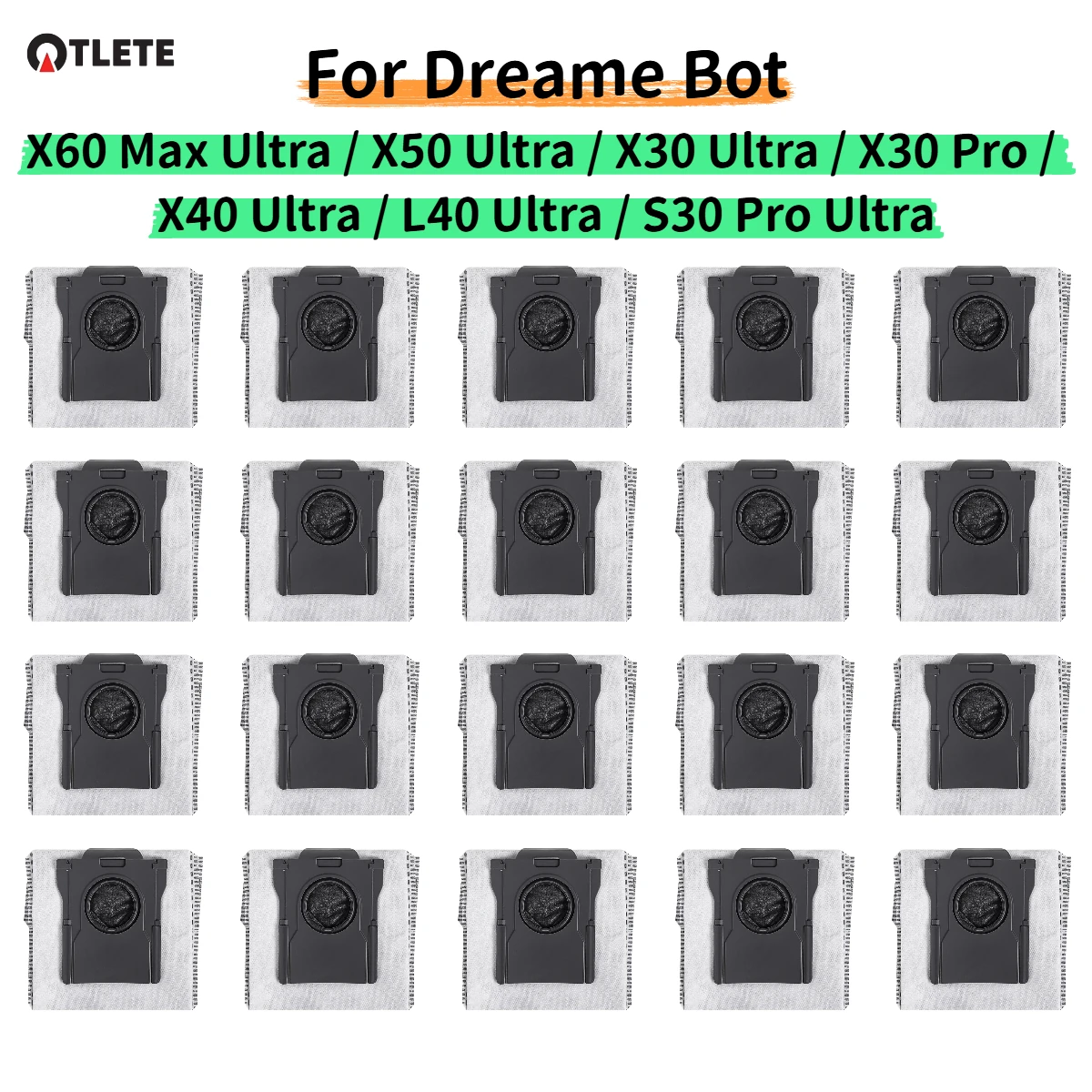 Pièces de rechange compatibles pour Dreame X60 Max Ultra X30 Ultra L10s Ultra Gen 2 L40 Ultra S30 Pro Ultra, sac à poussière en charbon actif