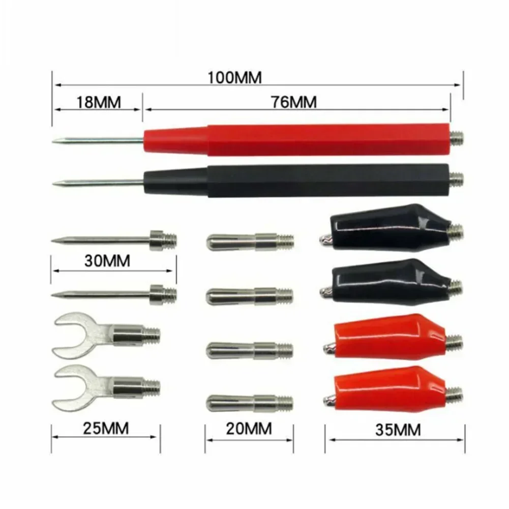 16-in-1 Multimeter Test Leads Kit Universal Digital Multimeter Probe Test Needle Tip Tester Lead Probe