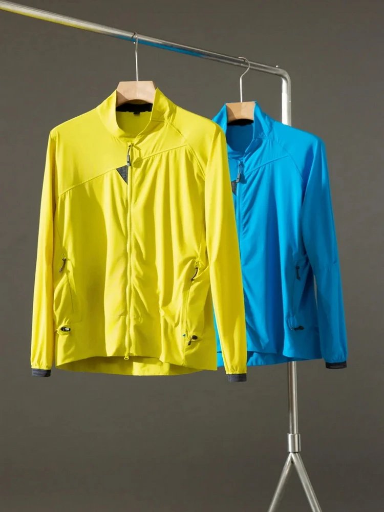 

Новая летняя мужская легкая дышащая куртка для активного отдыха, повседневная свободная эластичная солнцезащитная куртка с воротником-стойкой