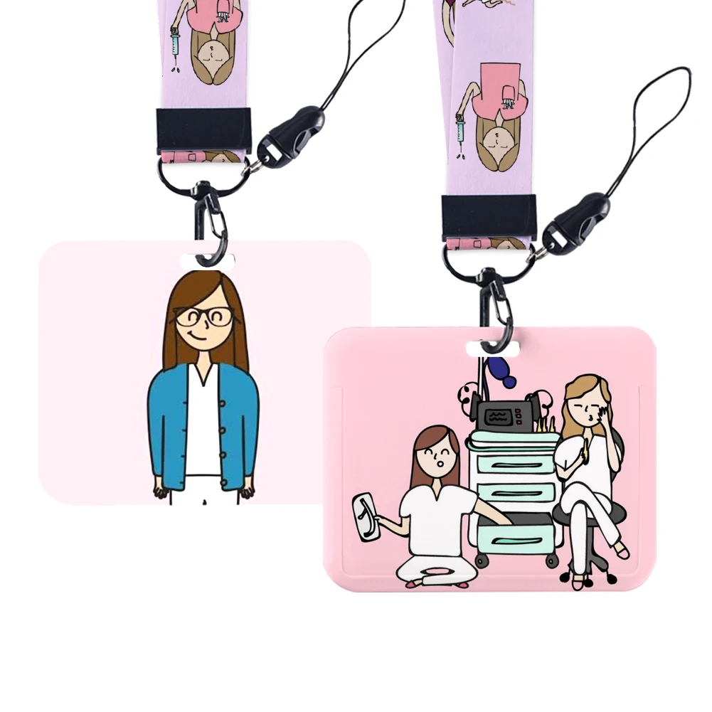 Nurse Doctor Hospital Worker Medical Care Id Card Cover Bus Card Holder Work Card Badge Holder Lanyards Personalized Gift