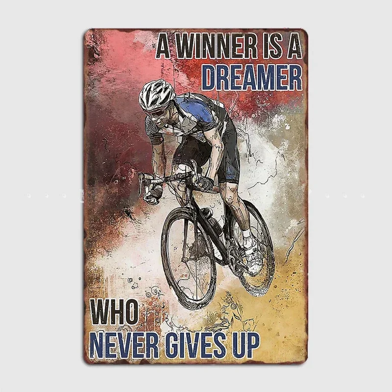 Poster Retro Metal Posters Sign Garage Club Indoor Wall Room Decoration Home Decor A Winner Is A Dreamer Who Never Gives Up