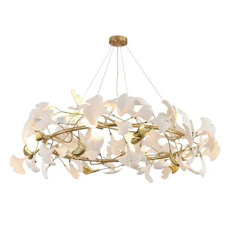 

Современная креативная светодиодная люстра из белого кленового листа, люстра для отеля, гостиной, спальни, художественного вестибюля, декоративное освещение G9 110-240 В