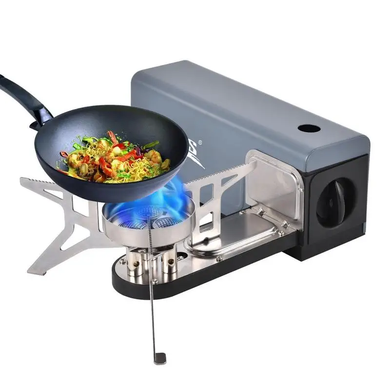 

Camping Gas Stove 3800W Portable Folding Cassette Stove Outdoor Hiking BBQ Travel Cooking Grill Cooker Gas Burner Heating System