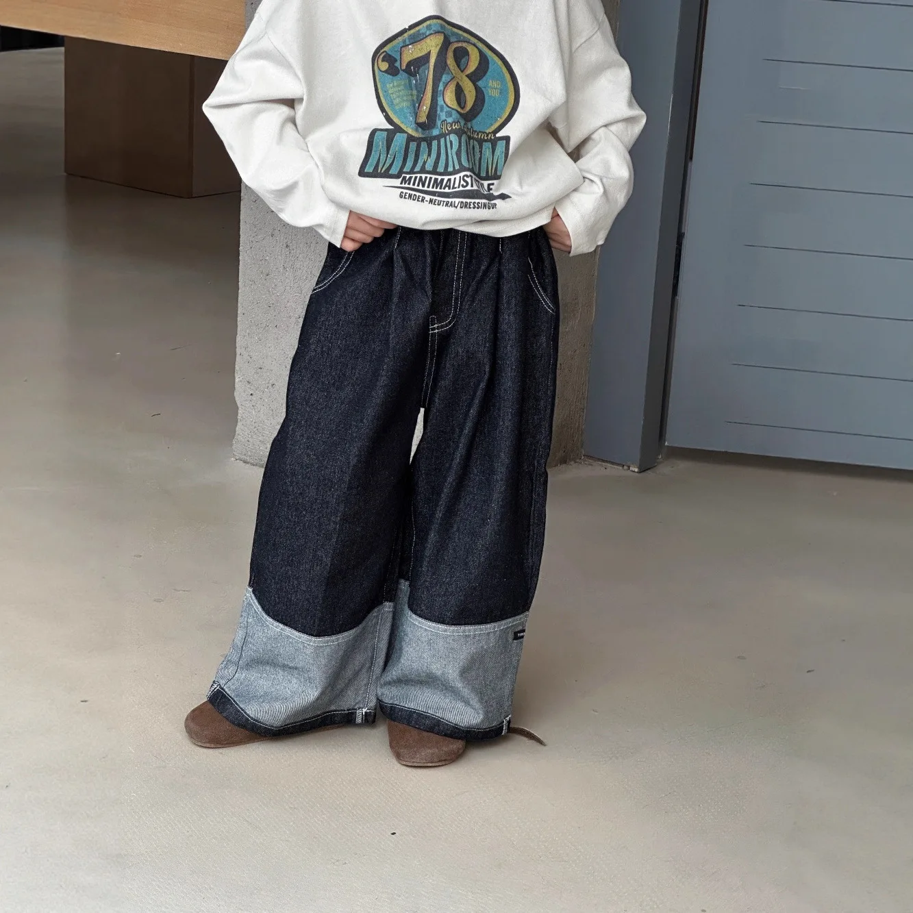children-clothing-kids-fashion-casual-design-sense-jeans-2025-new-spring-autumn-boys-girls-korean-style-wide-leg-jeans