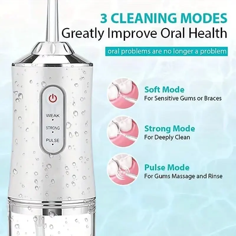 Electric Water Floss, Intelligent Chip, Precise Pressure Control, 360 Degree Rotating Nozzle, Tooth Cleaning Device