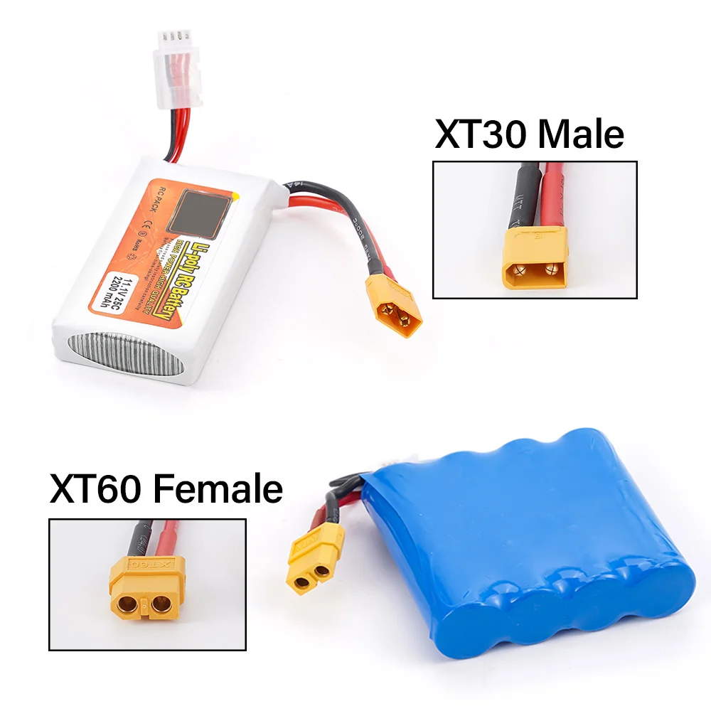 XT30 to XT60 Plug Male/Female Connector Adapter with 10CM 16AWG Silicone Wire Cable For RC Lipo Battery FPV Drone Car Boat Parts