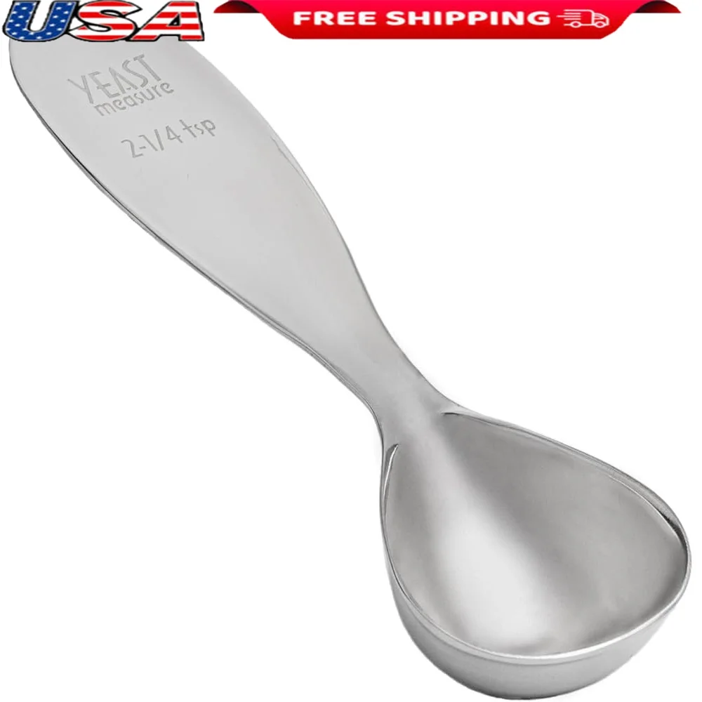 

Измерительная ложка для дрожжей из нержавеющей стали, 2,25, чайные ложки, 0,25 унции, идеальный инструмент для выпечки, можно мыть в посудомоечной машине, прочный кухонный аксессуар