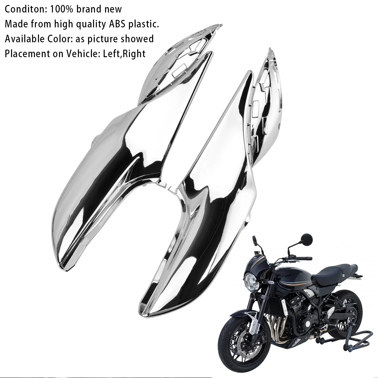 

Topteng Side Frame Panel Protector Fairings Cover For Kawasaki Z900RS 2018-2024 Chrome 2019 2020 2021 2022 2023
