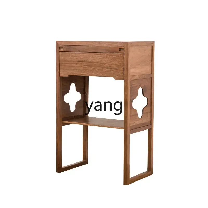 LMM New Chinese Style All Solid Wood Home Living Room Wooden Buddha Table God of Wealth Tribute Table