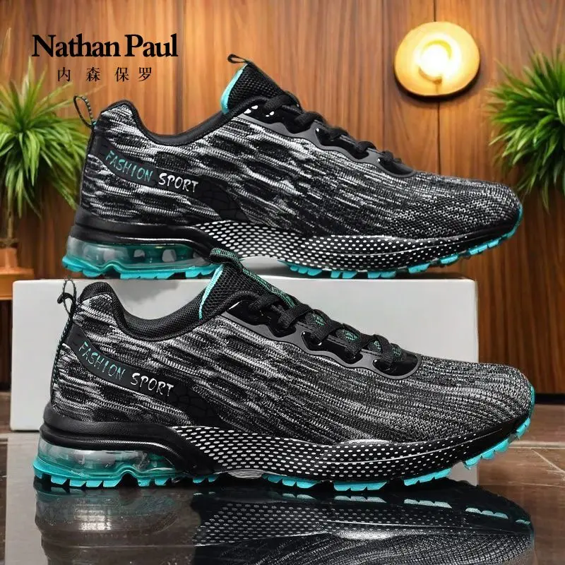 Verão nova malha respirável sapatos masculinos esportes e lazer sapatos esportivos correndo tendência versátil sapatos casuais