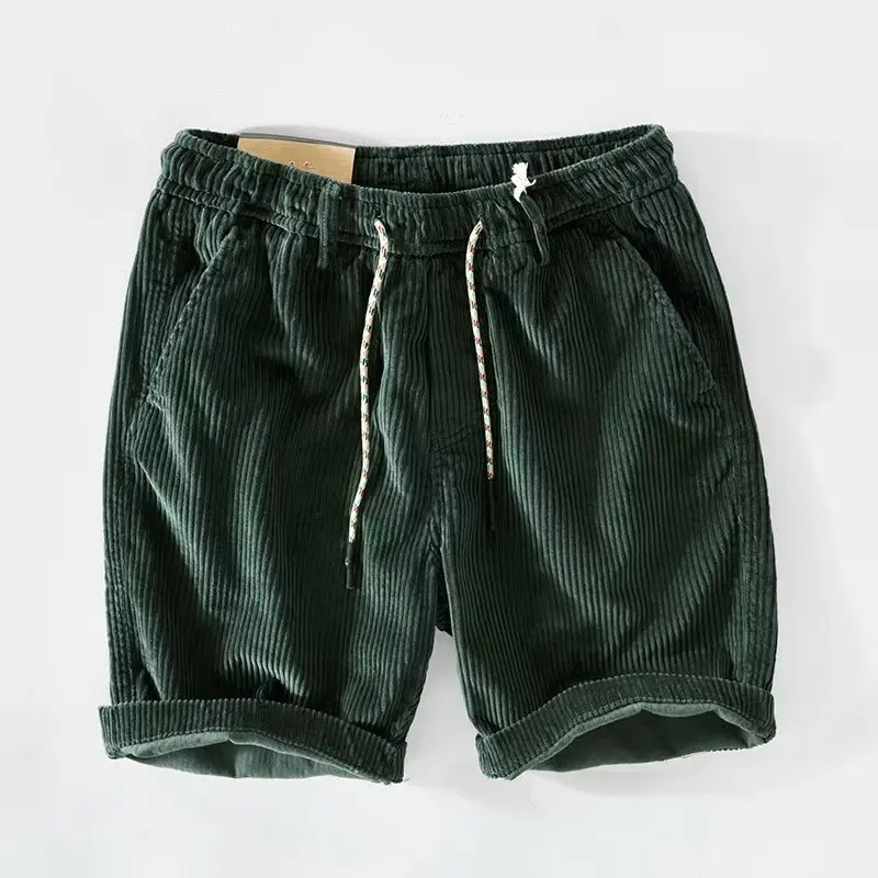 

Trendy Retro Corduroy Workwear orts Men's Casual Five-Quarter Length Comfortable Loose Fit Youthful Daily Wear orts