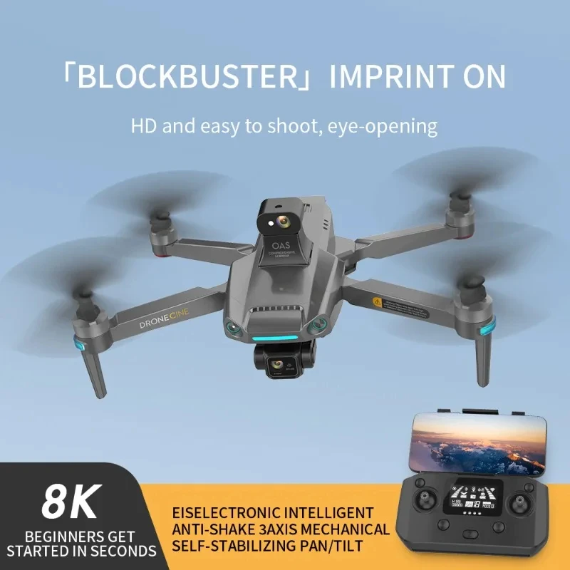 NEW S808 PRO 2 Drone 3-axis Anti-Shake Gimbal Obstacle Avoidance 5G GPS Professional 8K Dual Camera Wifi FPV RC Brushless 3000M