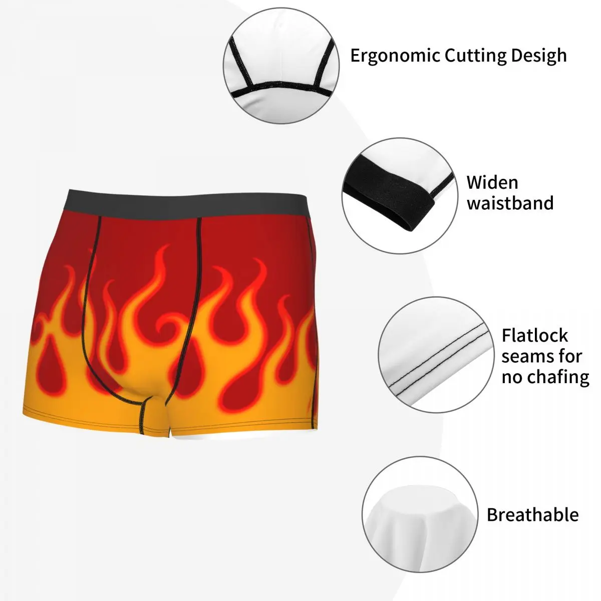 Custom Red Hot Fire Racing Flames Boxers, Roupa Interior Masculina, Cool Cuecas, Cuecas, Boxers Shorts
