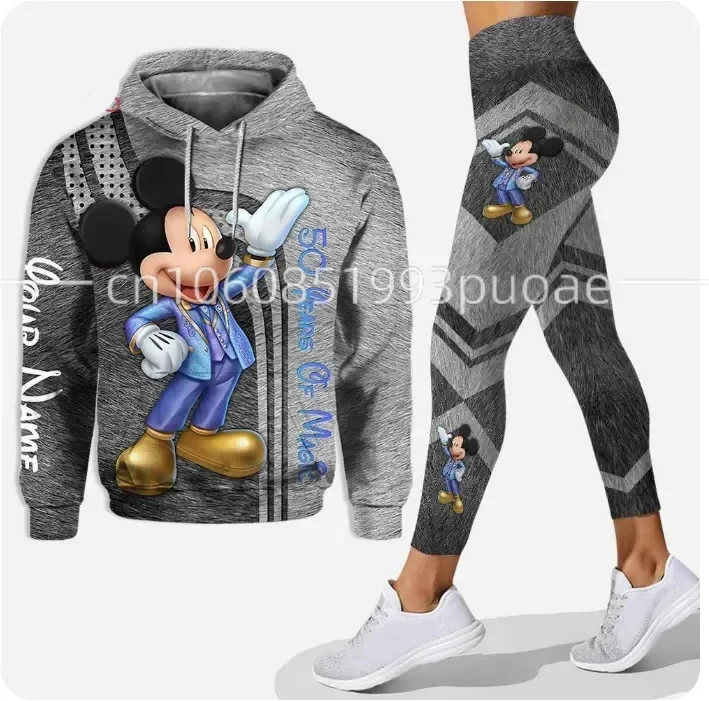 New3D Yoga Pants Sports Disney Yoga Set Fashion Sportswear Essential Hooded felpe топWomen's Set Sports womens graphic hoodie