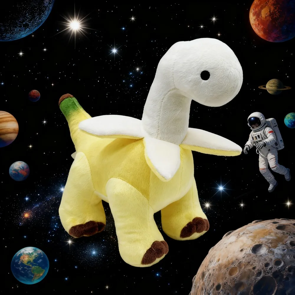 

28cm Cute Peeled Banana Brontosaurus Plush Toy Soft Stuffed Dragon Animal Peeled Banana Brontosaurus Toy for Kids Birthday Gift
