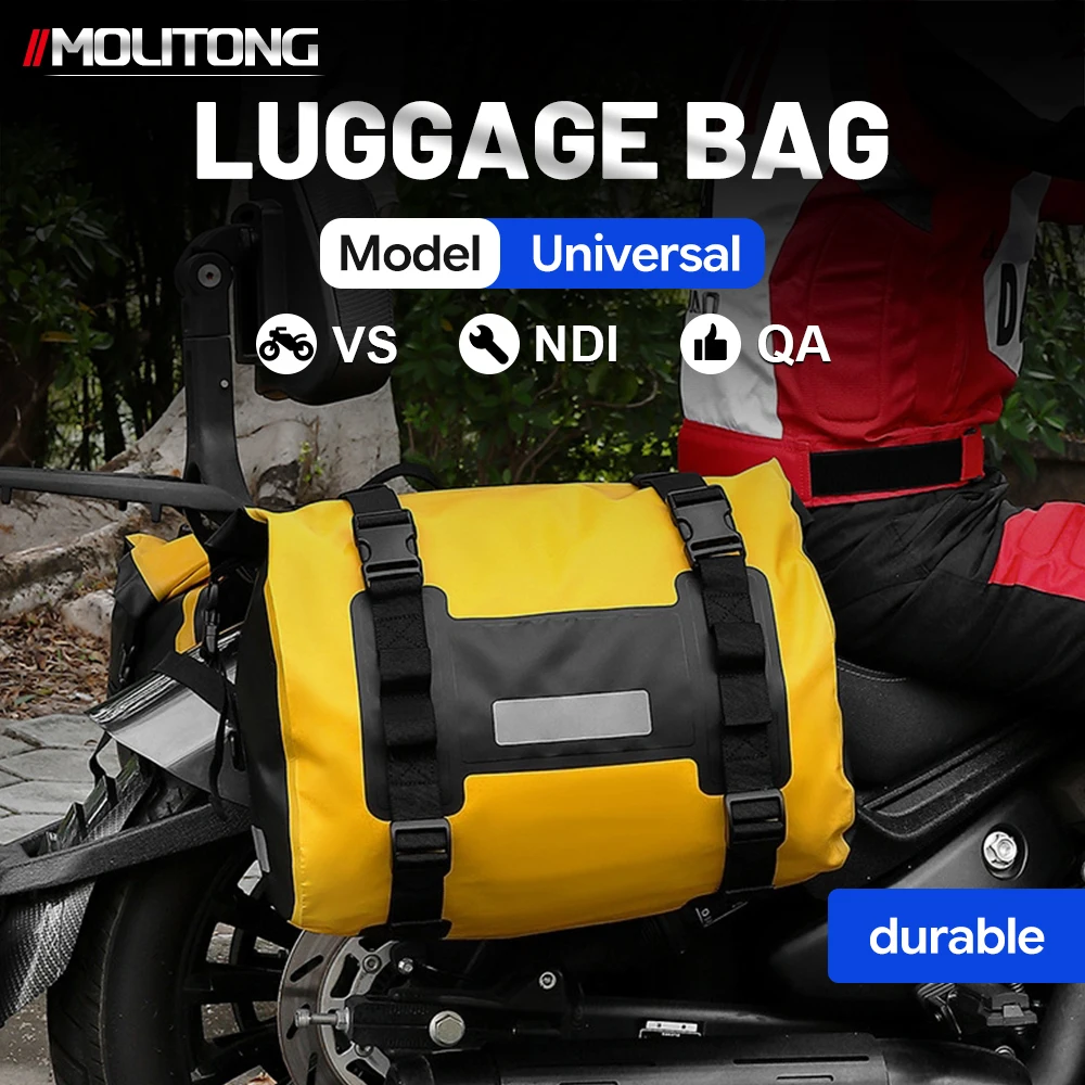 Fully Waterproof Motorcycle Rear Saddle Bag Reflective Stripe Design Soft Luggage Pack For Off‑Road Moto Tour Accessories