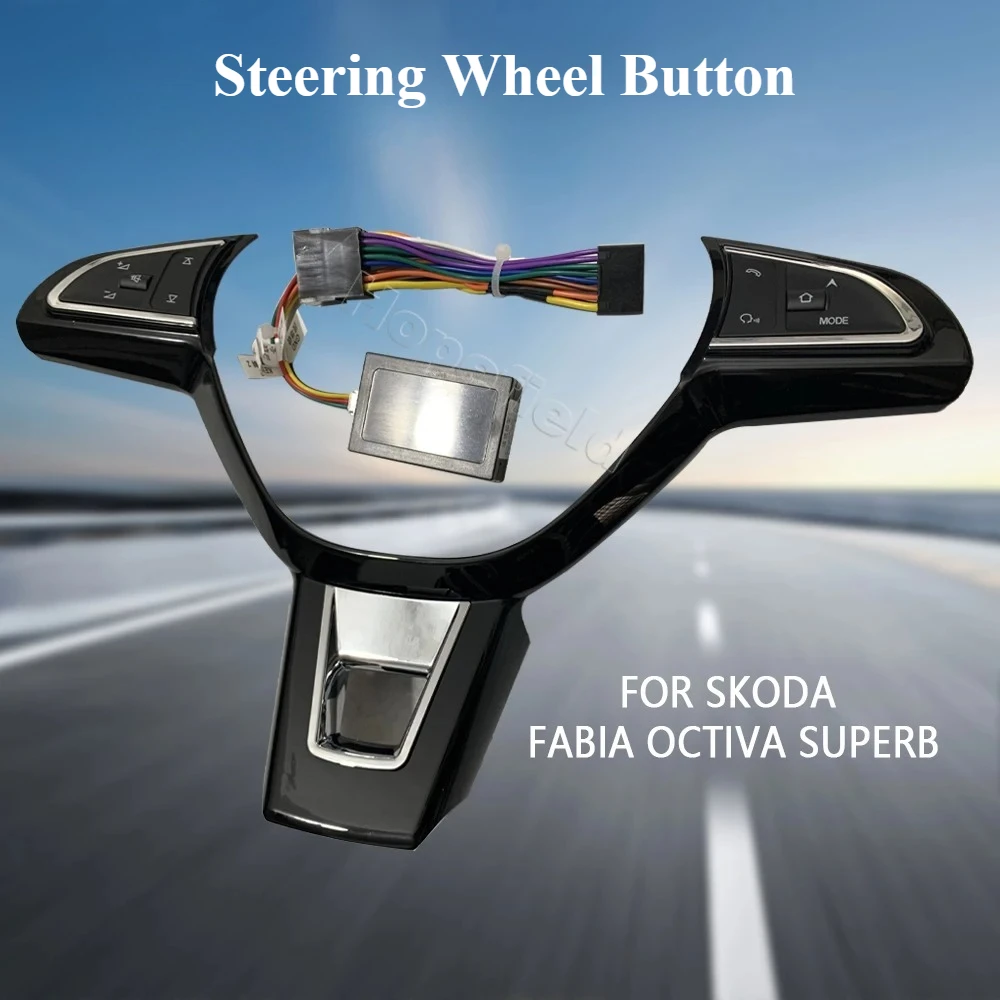 Multifunction Steering Wheel Button Volume Audio DVD Control Switch For Skoda Superb Octavia Fabia Rapid 2015 Upgrade Interior