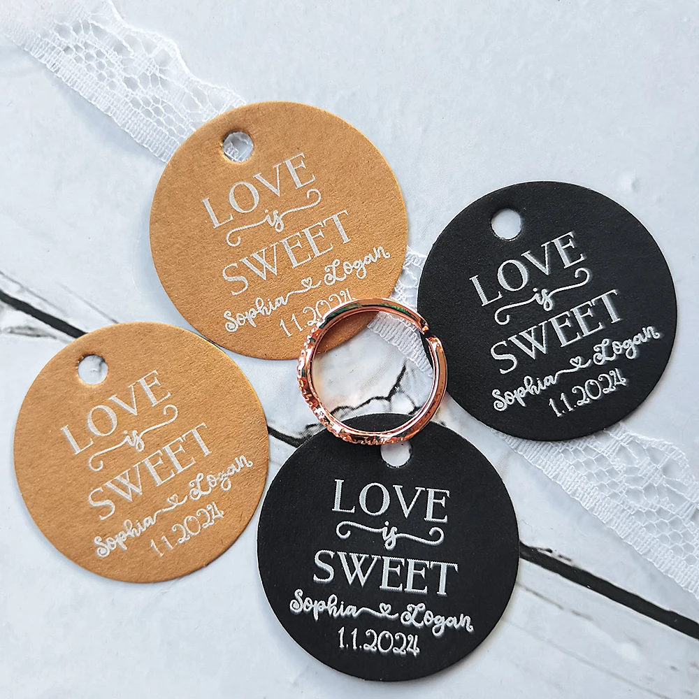 

BY45-35mm Diameter 35mm Hang Tags For Handmade Items Christmas Gift Tags Kleding Labels Personalized Customized With Own Logo