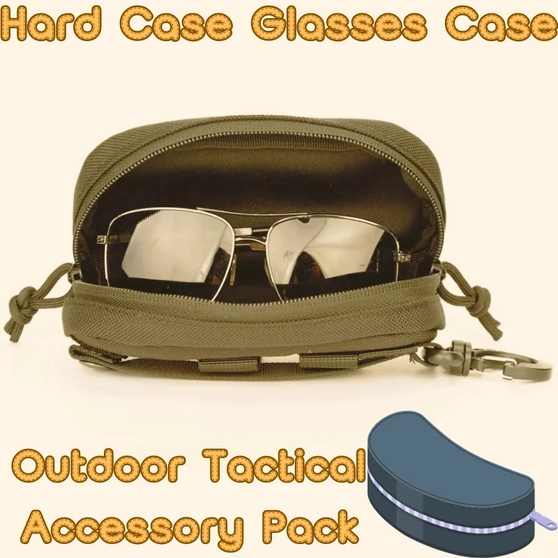 Outdoor Tactical Nylon Hard Case Glasses Box With Molle System Protection Box Accessory Pack Sunglasses Bag view 4