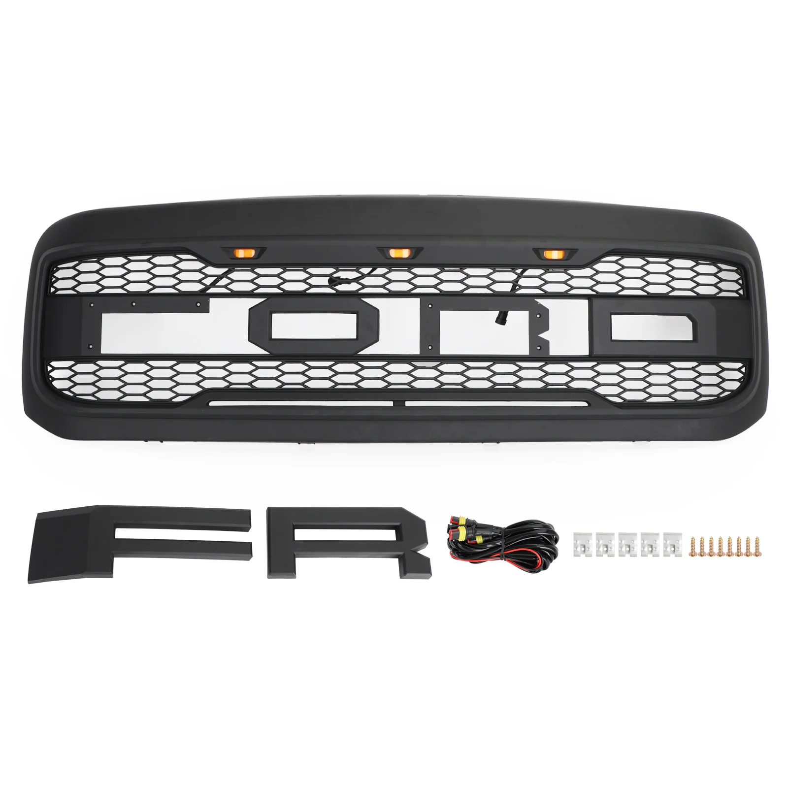 

Raptor Style Grille Grill For Ford F250 F350 F450 F550 1999-2004 Super Duty Excursion 2000-2004