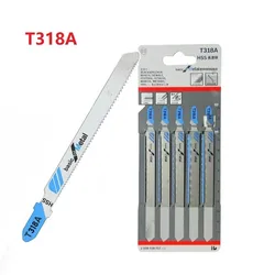 T318A T 생크 톱날, HCS 직소 톱날, 목재 PVC 금속 절단 섬유판, 길이 132mm, 왕복 톱날, 5 개