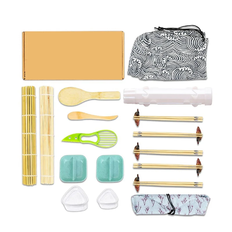 

AC88-Sushi Maker Набор роликов для формы для суши, бамбуковый коврик для раскатки овощей и мяса, аксессуары для кухонных инструментов «сделай сам»