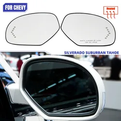 Side Wing Mirror Glass For Cadillac Escalade ESV Chevrolet Avalanche Silverado Suburban Tahoe GMC Yukon Left Right Heated Rear