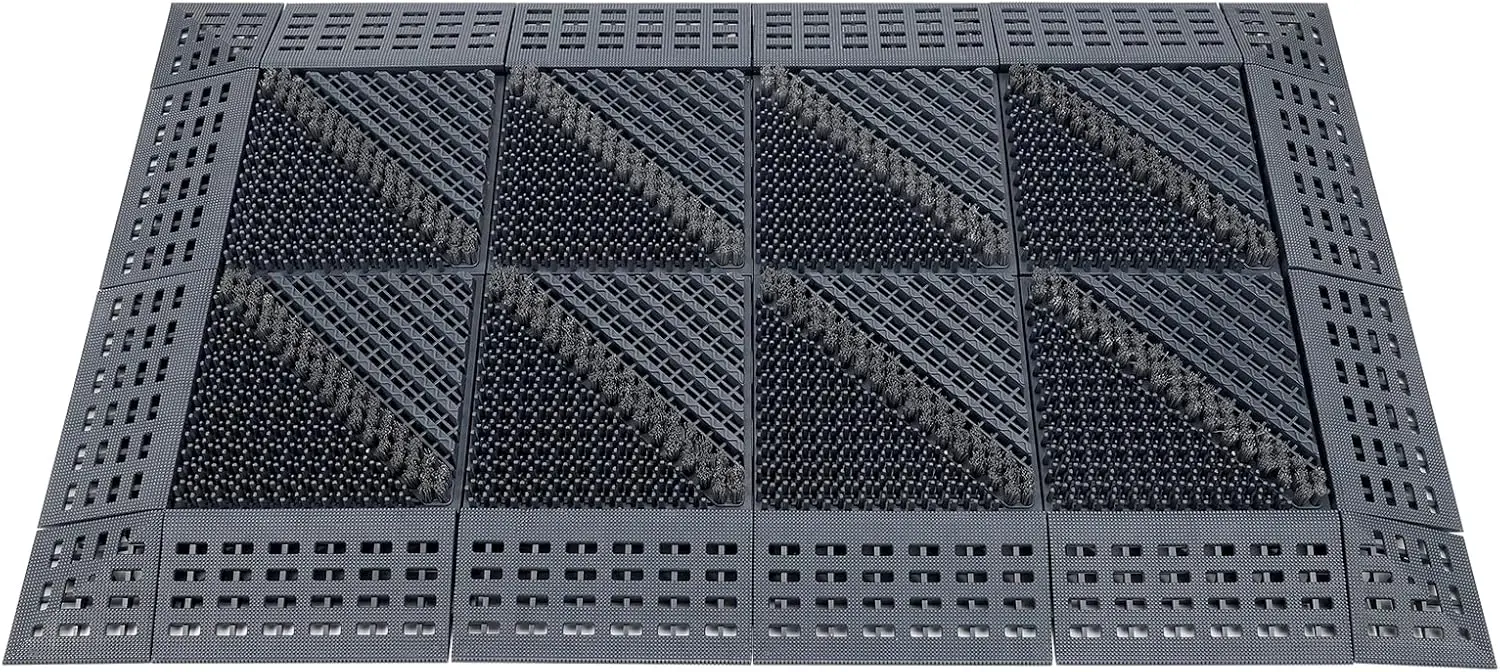 

Shoe Brush Scraper - Door Scrubber Mat Outdoor Heavy Duty Boot Scraper with Brush for Home Porch