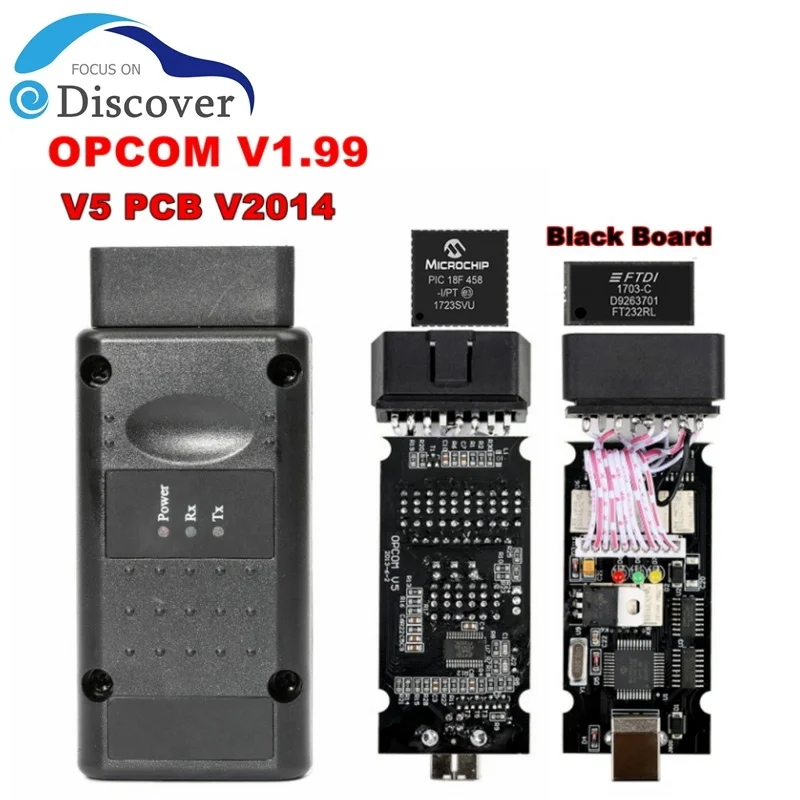 V1.99 OPCOM for opel OP COM interface with PIC18F458 FTDI FT232RL OP-COM opel Diagnostic scanner professional Opcom 1.99