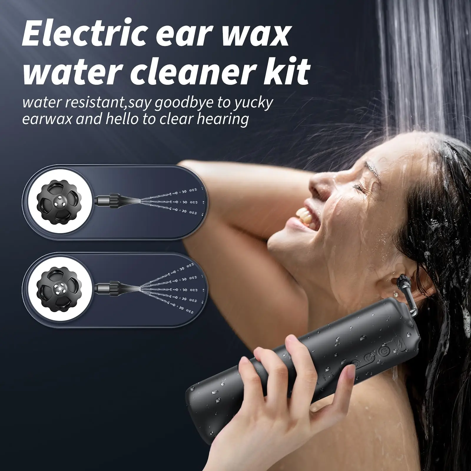 Ear Wax Removal - Electric Ear Cleaner - Ear Cleaning Kit-Ear Irrigation Kit Safe Ear Irrigation Flushing System with 4 Pressure