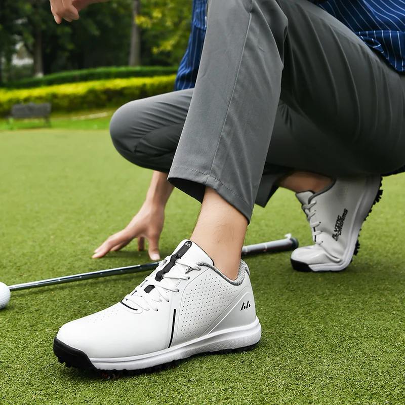 Nowe męskie buty golfowe, biznesowe buty sportowe na świeżym powietrzu, profesjonalne buty treningowe