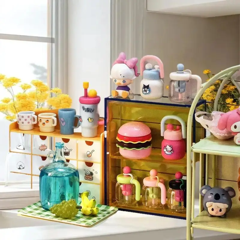 เคาน์ตี้ 1/6 สเกลมินิบ้านตุ๊กตาขวดน้ำจำลองกาต้มน้ำตุ๊กตาของเล่นสำหรับเด็กผู้หญิง