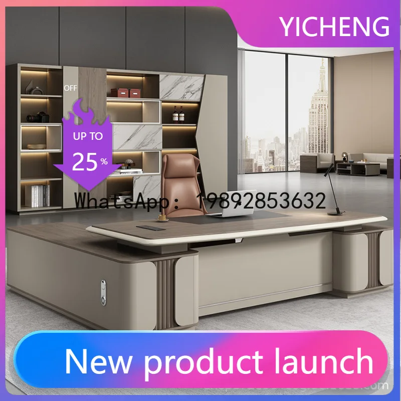 Hys chairman's desk, executive desk, ceo desk, manager desk and chair set, lacquered executive office furniture