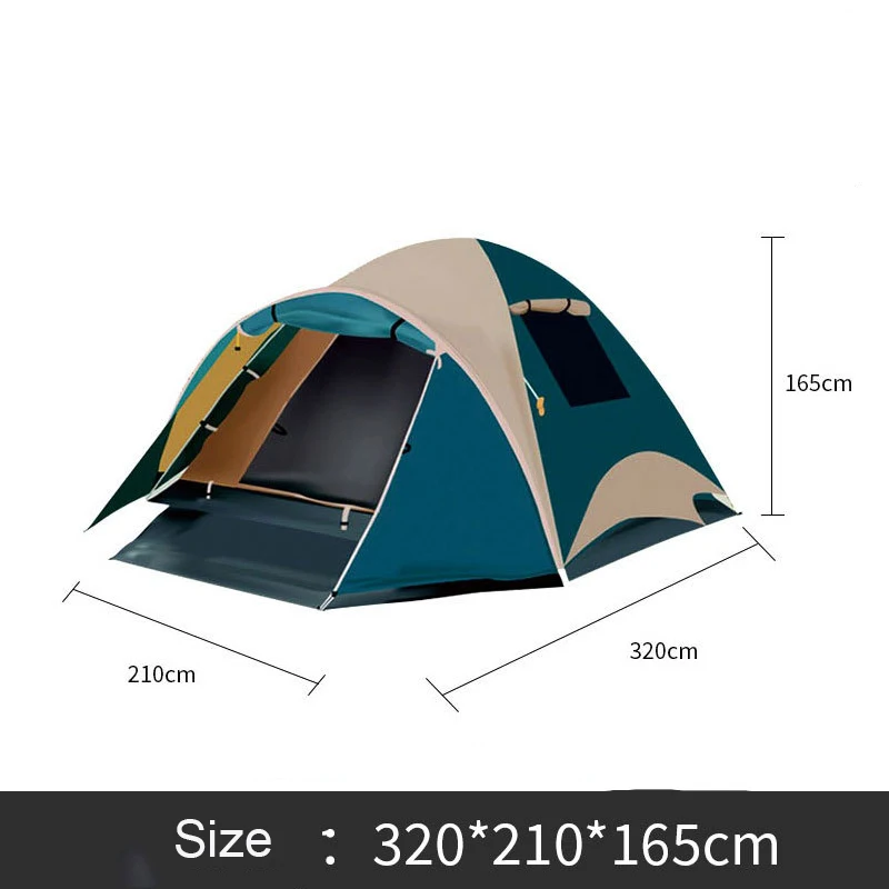 Outdoor Camping Tent 4-6 People Thickened Warm Waterproof Camping Tent Portable Folding Simple Beach Shade Ventilation Tent