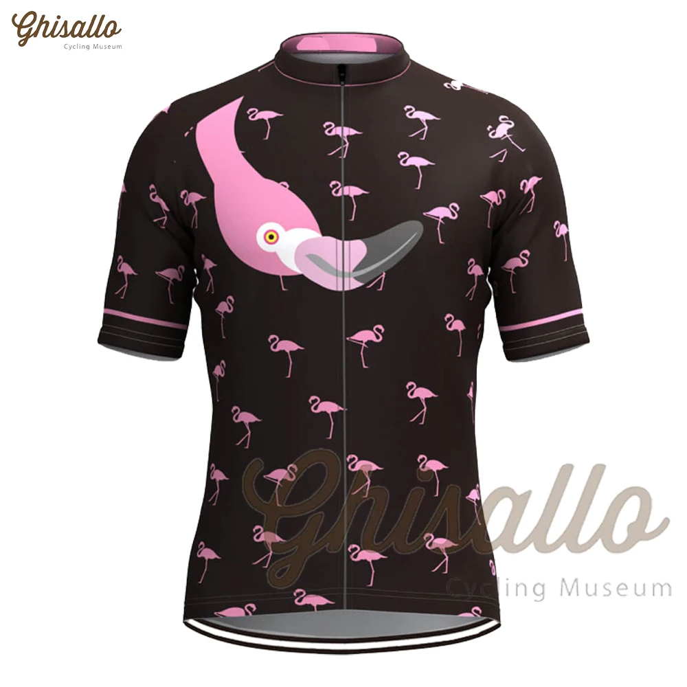 Camiseta de ciclismo Flamingo para hombre, manga corta, equipo de carreras, ropa de bicicleta, deportes al aire libre, ropa de bicicleta MTB, personalizada, nueva