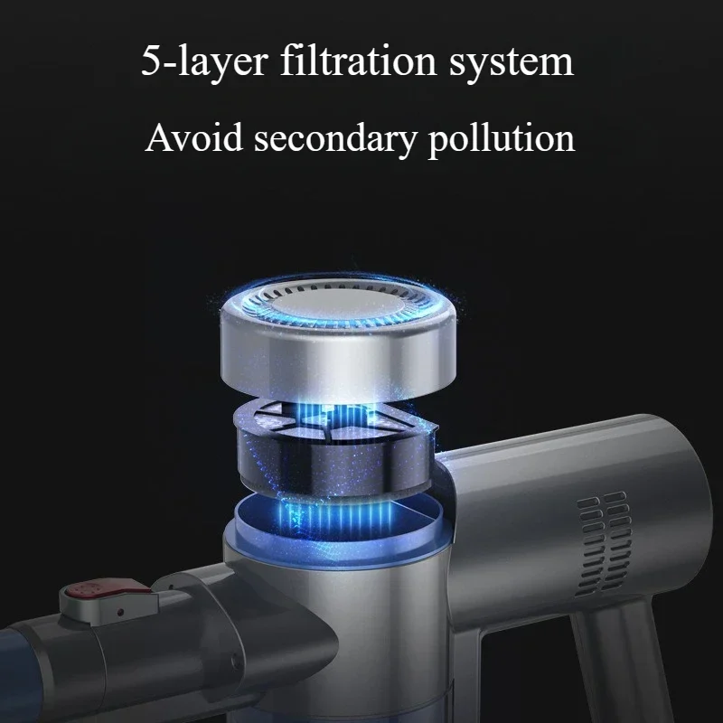 ไร้สายเครื่องดูดฝุ่นแนวตั้งบ้าน LED 30 นาทีรันไทม์ 12kPa ไฟฟ้ากวาดเปียกแห้งแบบพกพาไม้กวาดเครื่องดูดฝุ่น