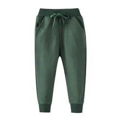 Atlama metre 2-7T erkek pantolon çocuk Sweatpants erkek kız uzun pantolon karikatür İpli çocuk pantolonu pantolon