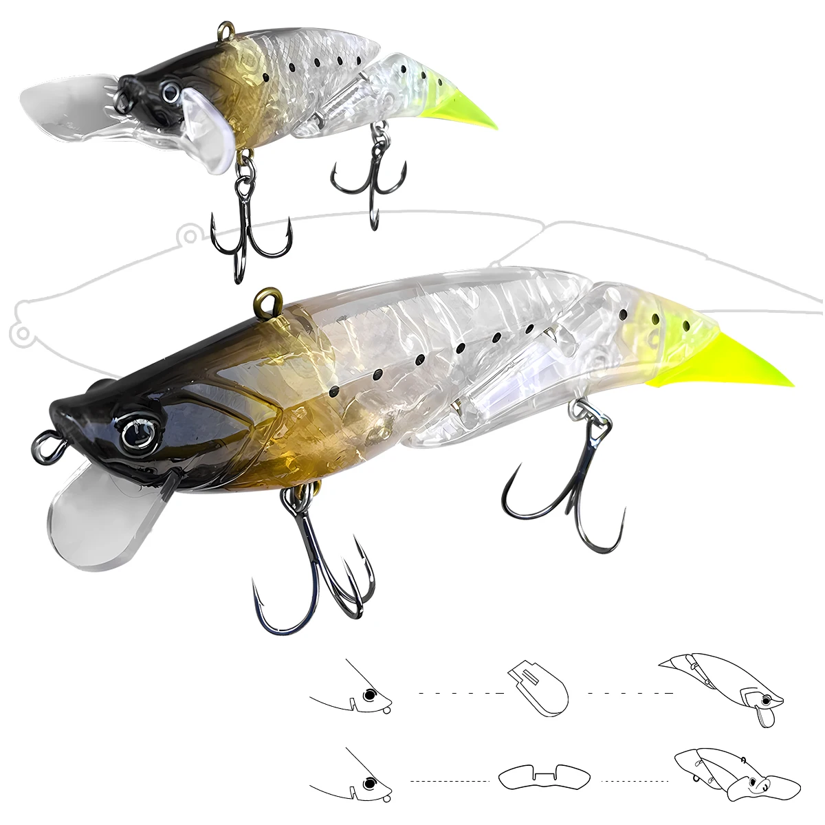 

100mm/9g 145mm/26g Floating Jointed Swimbait Minnow Wobbler Fishing Lure Artificial Hard Bait for Pike Bass Trout