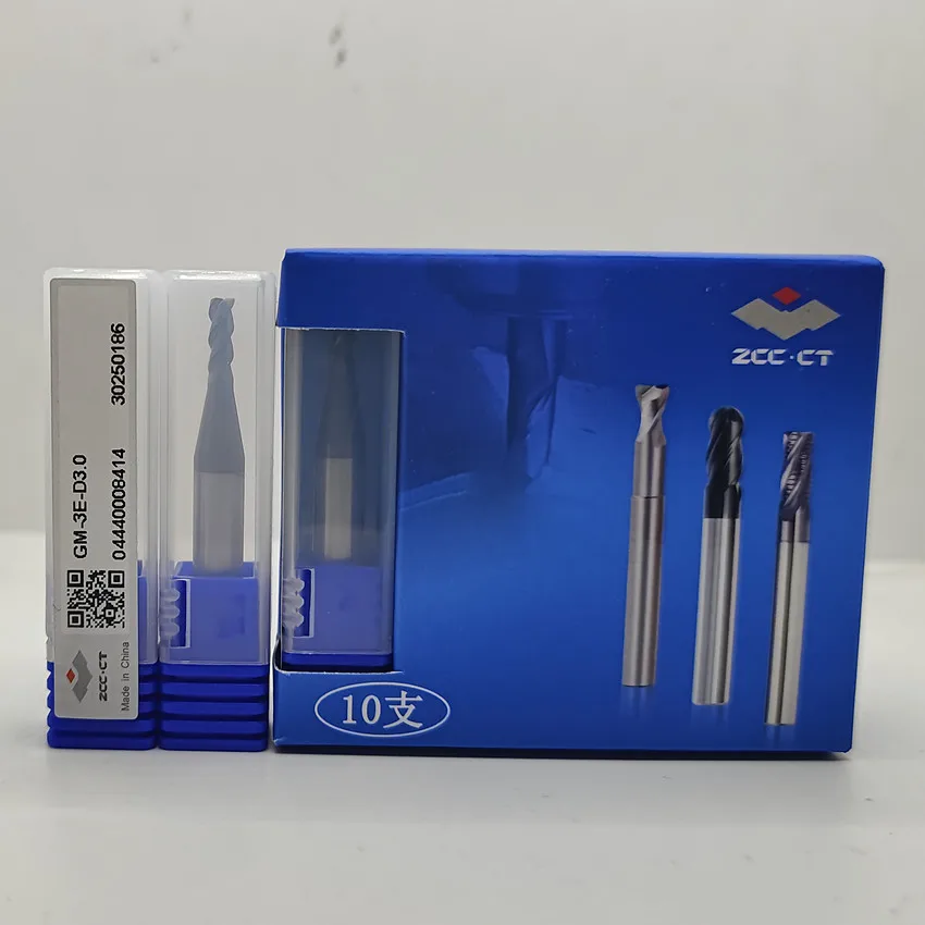 

GM-3E-D3.0 ZCC.CT GM-3E Three blade straight shank flat end milling cutter Φ3.0*6*8*50 3T Flat end mills 3 Flute Flat End Mills