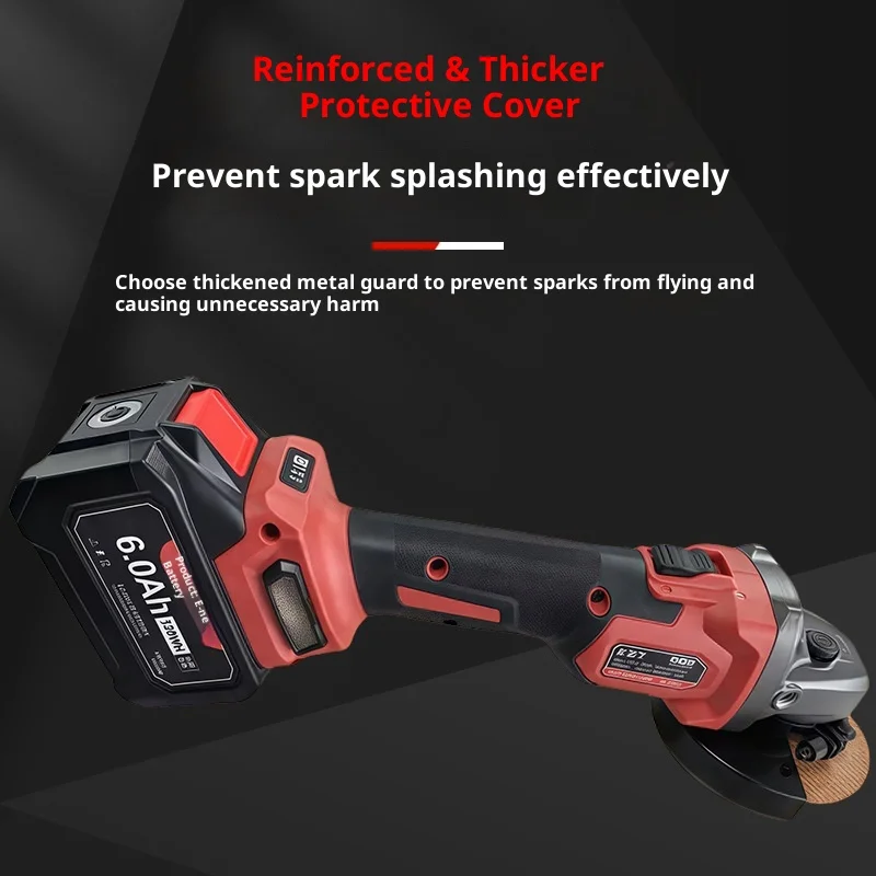 

18V Lithium Battery Cordless Angle Grinder with Brushless Motor Industrial Handheld Polishing Cutting Machine Paddle Switch