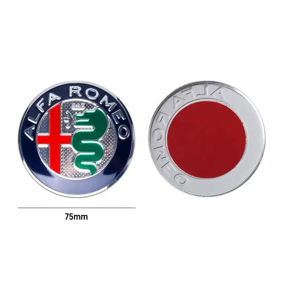 75MM Car Front Hood Badge Rear Trunk Sticker 40MM Car Steering Wheel Badge Sticker For All Alfa Romeo Giulietta GT 159 147 156