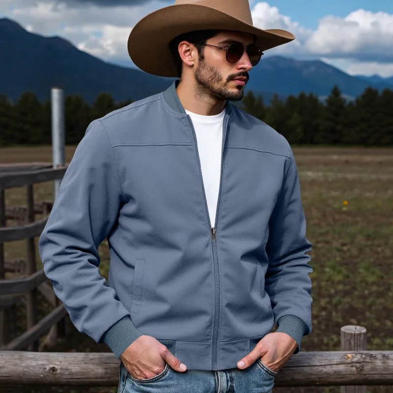 

Spring and Autumn New American Western Denim Men's Hunting Suede Loose Suede Jacket