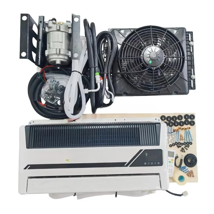 Kit de CA debajo del tablero de 12V/24V para autocaravana, aire acondicionado portátil para automóvil para refrigeración de vehículos