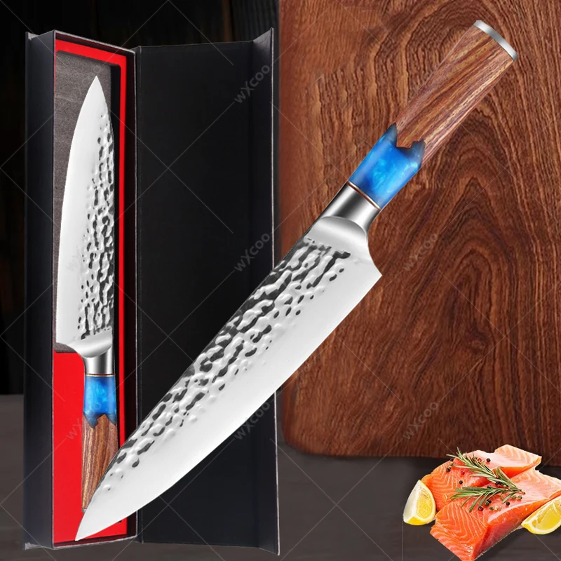 

WXCOO Household Non-stick Kitchen Knife Stainless Steel Slicing Knife Professional Chef Knife Forged Hammered Meat Cleaver