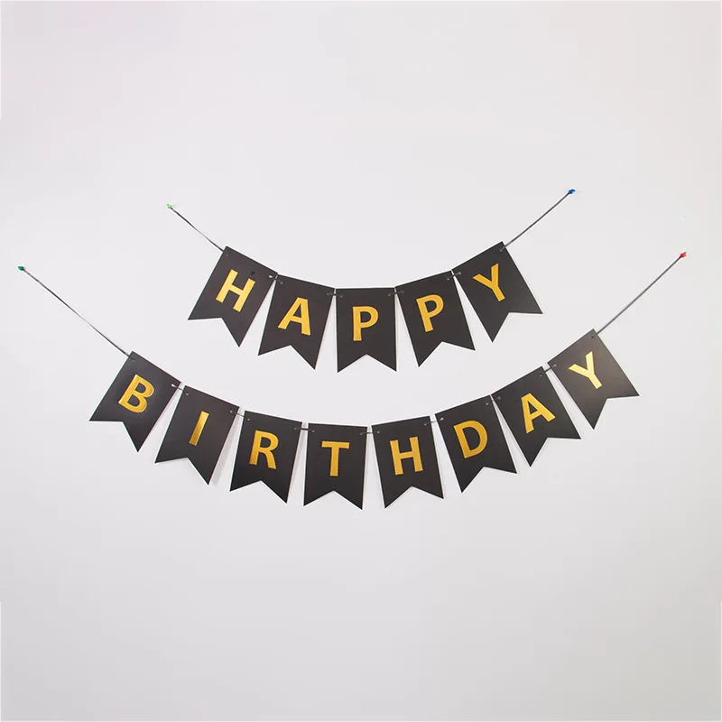 

1Set English Alphabet Happy Birthday Letter Banner Stamping Fishtail Flag Party Decorations Supplies Flag Wholesale