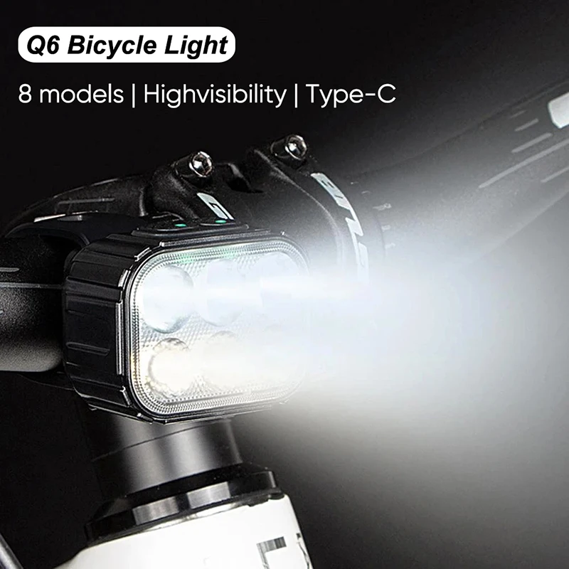 Q6 Bike Light illuminazione per bicicletta LED ricaricabile anteriore posteriore luce a LED per lampada da bicicletta MTB lampada di sicurezza per