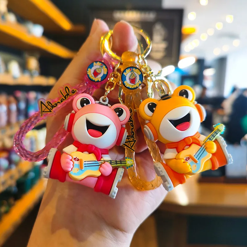 Music Frog Keychain Weaving Cute Doll Creative Bag Cartoon Jewelry Gift view 3