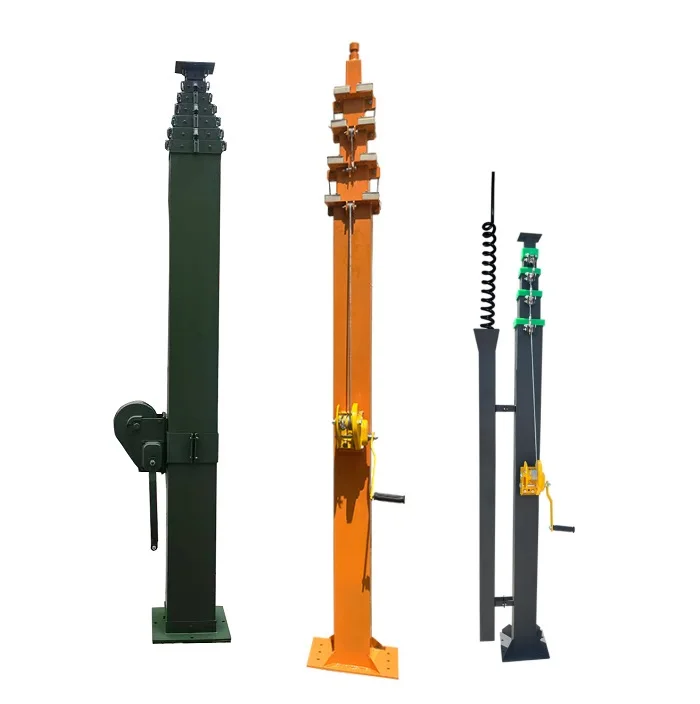 5M 11m 15m Aluminum Crank Winch Upper Tower Telescopic Mast for Repeater Antenna End Area Video Amateur Radio Meteorology